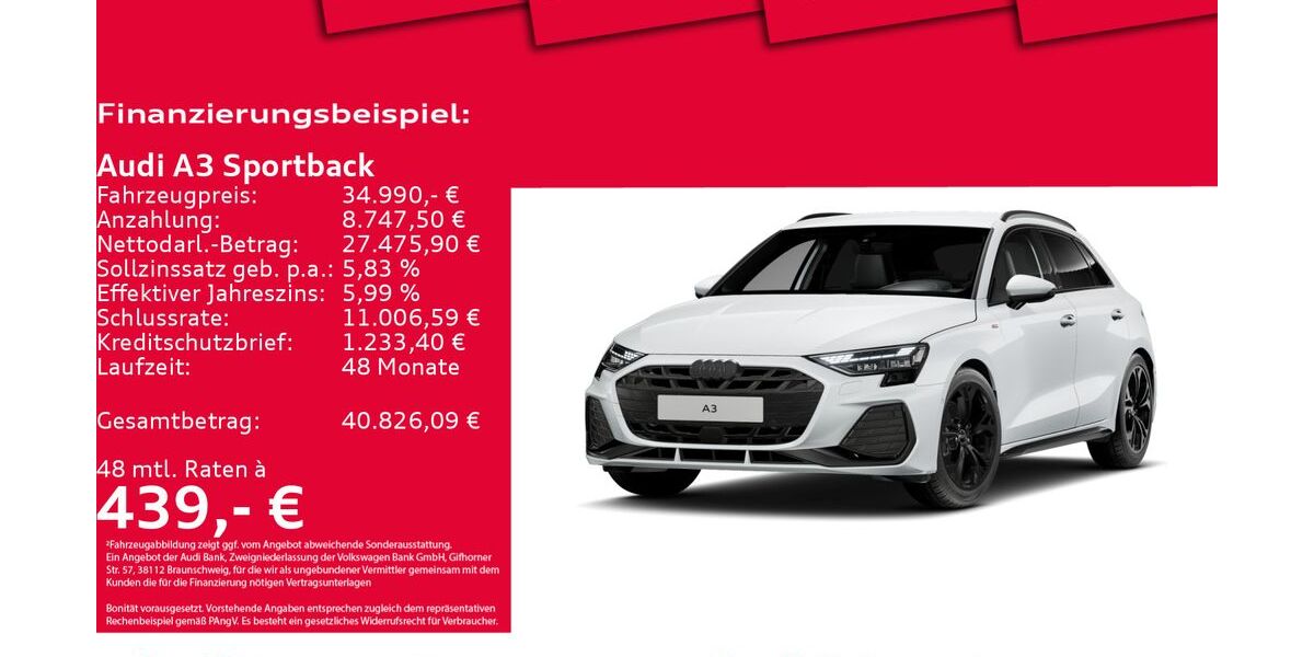 Audi A3 13.318 km 33.950 &euro; Hannover 30179